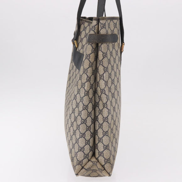 GUCCI GG Supreme Tote Bag PVC Navy Gold 39 02 061 Auth 187860