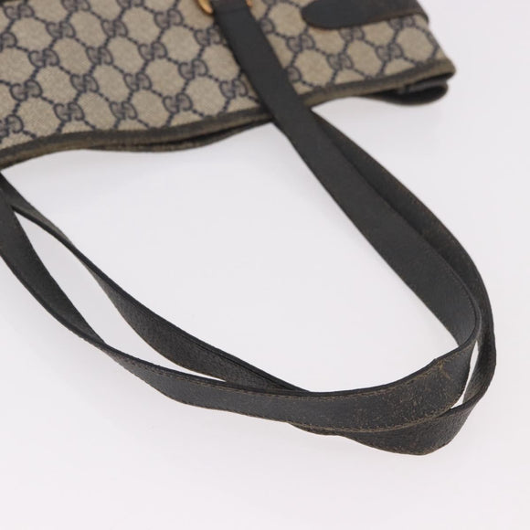 GUCCI GG Supreme Tote Bag PVC Navy Gold 39 02 061 Auth 187860