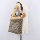 GUCCI GG Supreme Web Sherry Line Tote Bag PVC Beige 39 02 003 Auth 187861-23