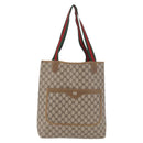 GUCCI GG Supreme Web Sherry Line Tote Bag PVC Beige 39 02 003 Auth 187861-13