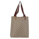 GUCCI GG Supreme Web Sherry Line Tote Bag PVC Beige 39 02 003 Auth 187861-2