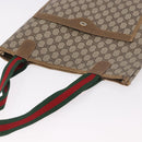 GUCCI GG Supreme Web Sherry Line Tote Bag PVC Beige 39 02 003 Auth 187861-6