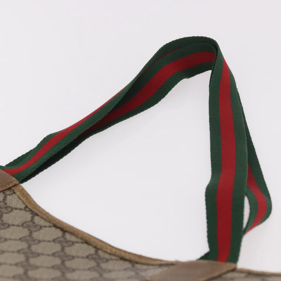 GUCCI GG Supreme Web Sherry Line Tote Bag PVC Beige 39 02 003 Auth 187861