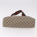 GUCCI GG Supreme Web Sherry Line Tote Bag PVC Beige 39 02 003 Auth 187861-5