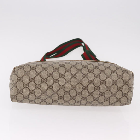 GUCCI GG Supreme Web Sherry Line Tote Bag PVC Beige 39 02 003 Auth 187861