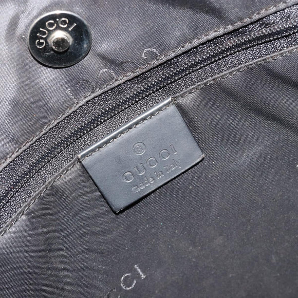GUCCI Shoulder Bag Leather Black Silver 001 3297 Auth 187862