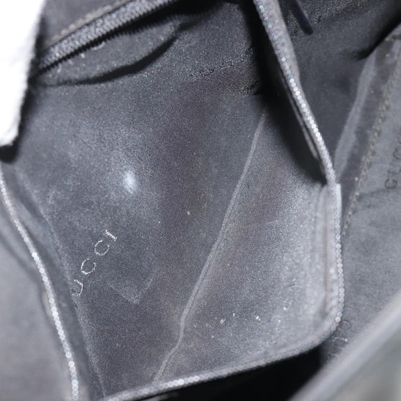 GUCCI Shoulder Bag Leather Black Silver 001 3297 Auth 187862