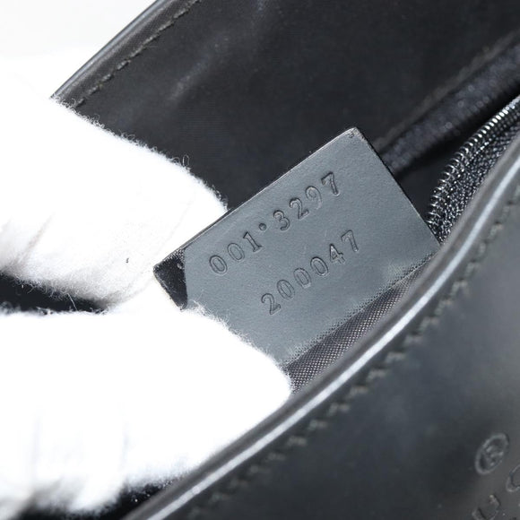 GUCCI Shoulder Bag Leather Black Silver 001 3297 Auth 187862