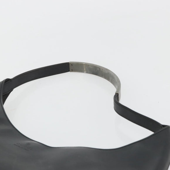 GUCCI Shoulder Bag Leather Black Silver 001 3297 Auth 187862