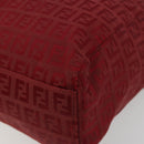 FENDI Zucchino Canvas Tote Bag Red Gold Auth 187865-14