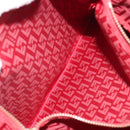 FENDI Zucchino Canvas Tote Bag Red Gold Auth 187865-22