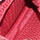 FENDI Zucchino Canvas Tote Bag Red Gold Auth 187865-23