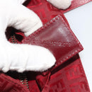 FENDI Zucchino Canvas Tote Bag Red Gold Auth 187865-12