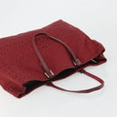 FENDI Zucchino Canvas Tote Bag Red Gold Auth 187865-6