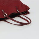 FENDI Zucchino Canvas Tote Bag Red Gold Auth 187865-7