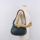 LOEWE Shoulder Bag Leather Green Silver Auth 187866A-23
