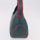 LOEWE Shoulder Bag Leather Green Silver Auth 187866A-3