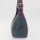 LOEWE Shoulder Bag Leather Green Silver Auth 187866A-4