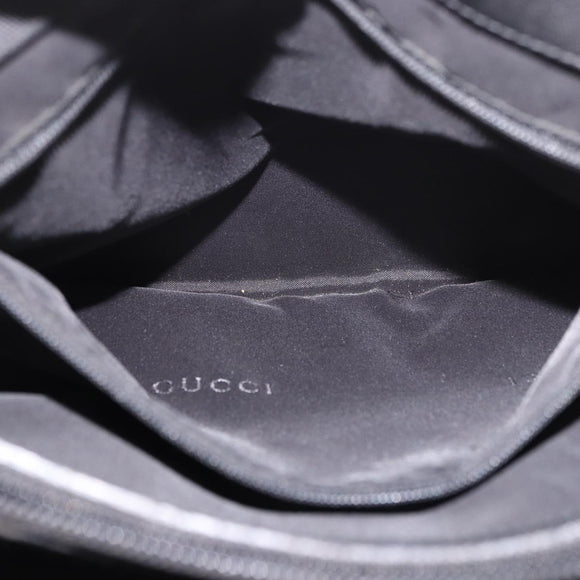GUCCI Bamboo Tote Bag Canvas Black Silver 002 1016 Auth 187874