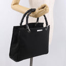 GUCCI Bamboo Tote Bag Canvas Black Silver 002 1016 Auth 187874-28
