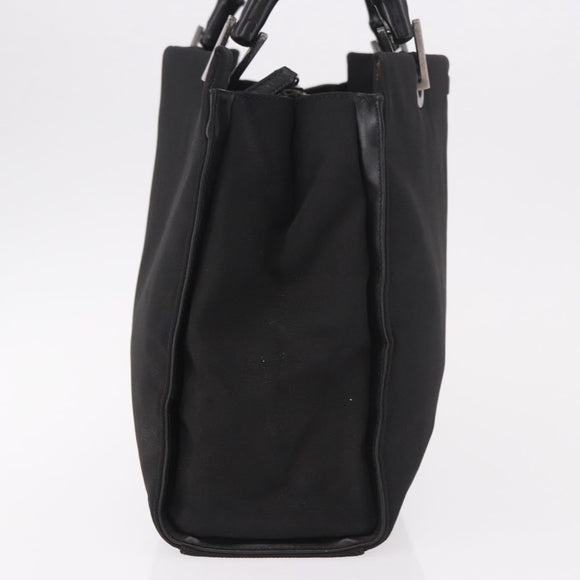 GUCCI Bamboo Tote Bag Canvas Black Silver 002 1016 Auth 187874