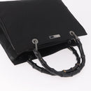 GUCCI Bamboo Tote Bag Canvas Black Silver 002 1016 Auth 187874-6