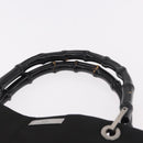 GUCCI Bamboo Tote Bag Canvas Black Silver 002 1016 Auth 187874-8