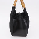 GUCCI Bamboo Tote Bag Canvas Black Silver 000 1014 0575 Auth 187875A-3