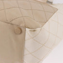 CHANEL No. 5 Wild Stitch Chain Tote Bag Canvas Ivory Silver CC Auth 187876A-15