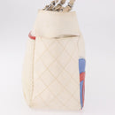 CHANEL No. 5 Wild Stitch Chain Tote Bag Canvas Ivory Silver CC Auth 187876A-5