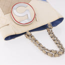 CHANEL No. 5 Wild Stitch Chain Tote Bag Canvas Ivory Silver CC Auth 187876A-7