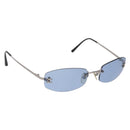CHANEL Sunglasses metal Blue CC Auth 187883V-1