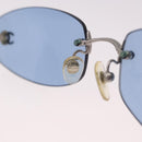 CHANEL Sunglasses metal Blue CC Auth 187883V-14