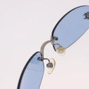 CHANEL Sunglasses metal Blue CC Auth 187883V-16