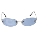 CHANEL Sunglasses metal Blue CC Auth 187883V-13