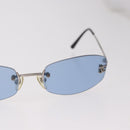 CHANEL Sunglasses metal Blue CC Auth 187883V-4