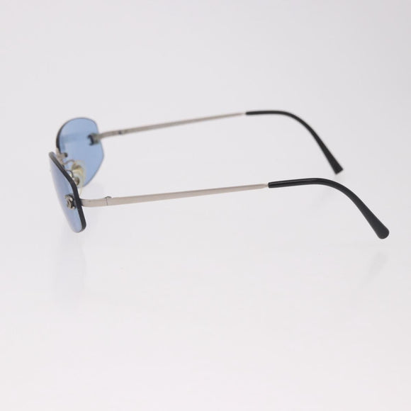 CHANEL Sunglasses metal Blue CC Auth 187883V