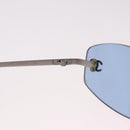 CHANEL Sunglasses metal Blue CC Auth 187883V-8