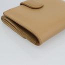 CHANEL Bifold Wallet Caviar Skin Beige Gold CC Auth 187885-17