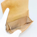 CHANEL Bifold Wallet Caviar Skin Beige Gold CC Auth 187885-8