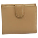 CHANEL Bifold Wallet Caviar Skin Beige Gold CC Auth 187885-2