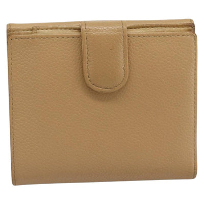 CHANEL Bifold Wallet Caviar Skin Beige Gold CC Auth 187885 - 0