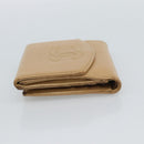 CHANEL Bifold Wallet Caviar Skin Beige Gold CC Auth 187885-3