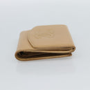 CHANEL Bifold Wallet Caviar Skin Beige Gold CC Auth 187885-4