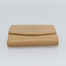 CHANEL Bifold Wallet Caviar Skin Beige Gold CC Auth 187885-6