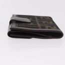 FENDI Zucca Canvas Bifold Wallet Black Brown Auth 187886V-4