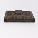 FENDI Zucca Canvas Bifold Wallet Black Brown Auth 187886V-6