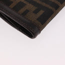 FENDI Zucca Canvas Bifold Wallet Black Brown Auth 187886V-7