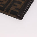 FENDI Zucca Canvas Bifold Wallet Black Brown Auth 187886V-14