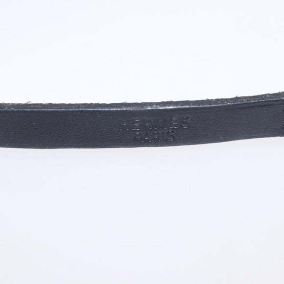HERMES Appi 3 Bracelet Leather Black Auth 187888